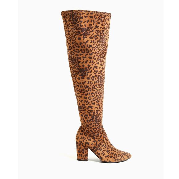 Torrid 6WW Wide Extra Wide Calf Leopard Print Over the Knee Boots 3.5" Heel - Picture 3 of 4